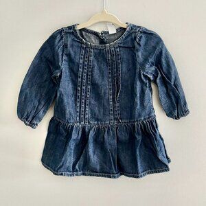 BabyGap Pintuck Denim Chambray Peplum Top GUC 6-12M